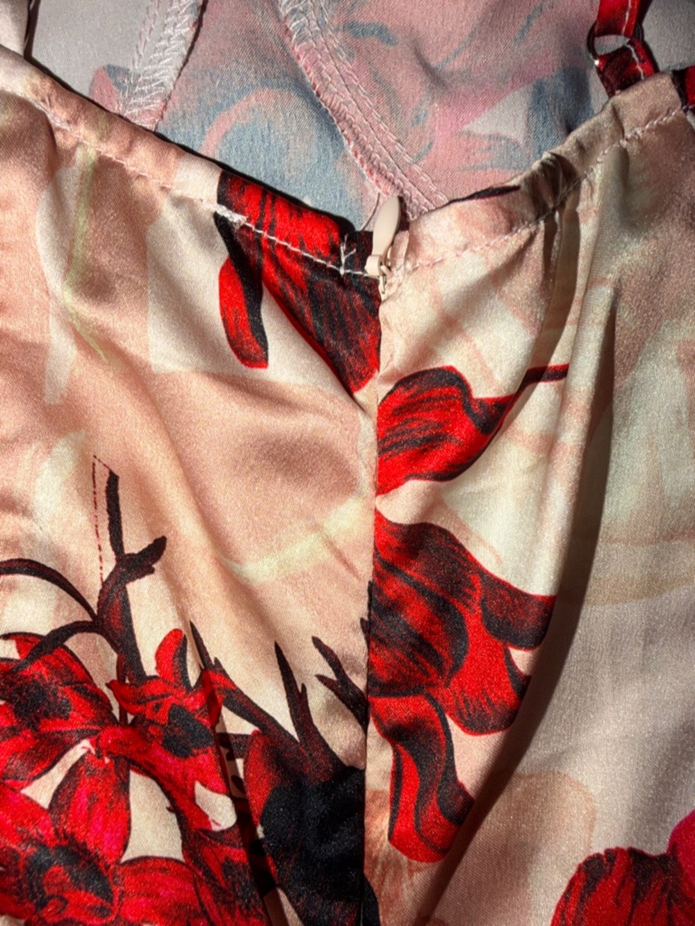 PrettyLittleThing Red Floral bustier top Dress - Picture 6 of 6